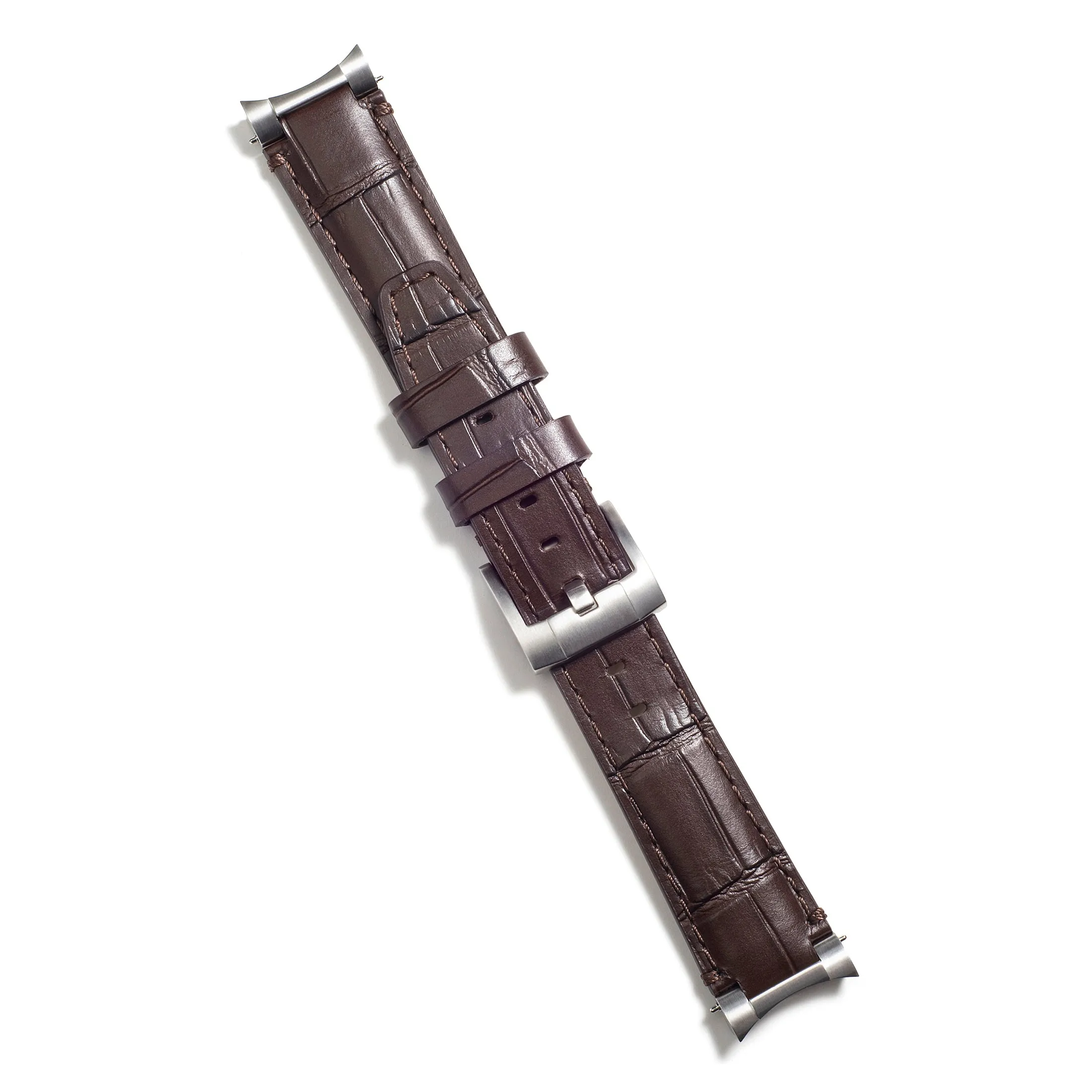 Steel End Link Leather Strap for Rolex Ceramic Daytona with Tang Buckle