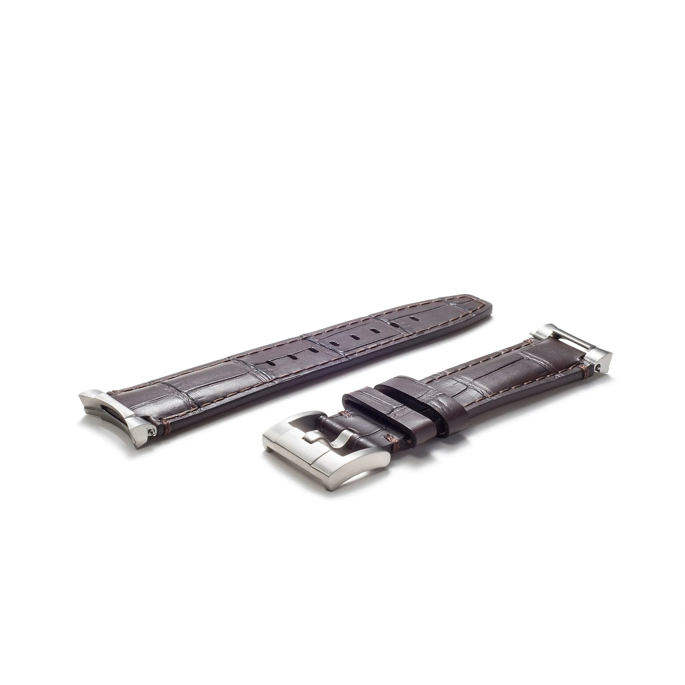 Steel End Link Leather Strap for Rolex Ceramic Daytona with Tang Buckle