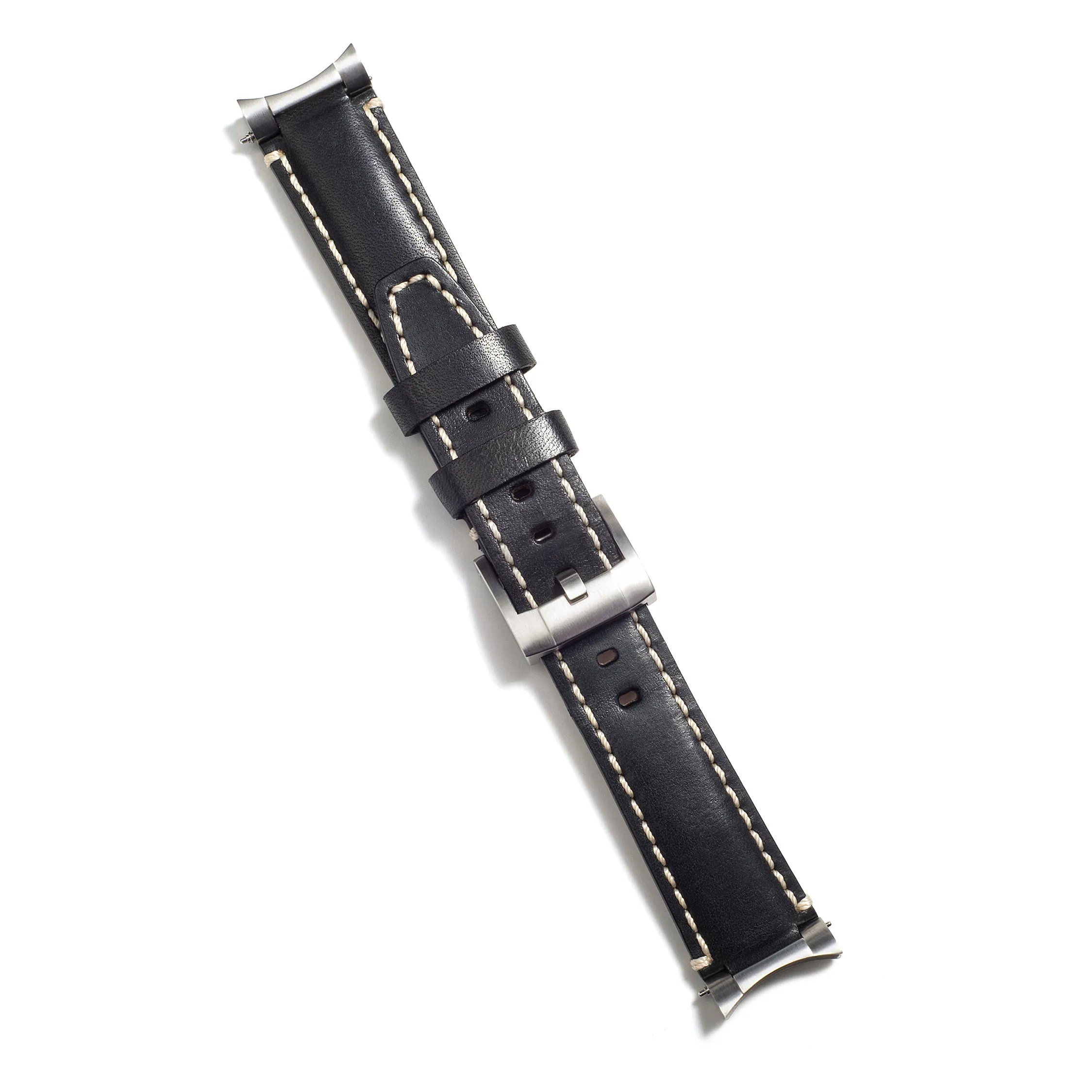 Steel End Link Leather Strap for Rolex Ceramic Daytona with Tang Buckle