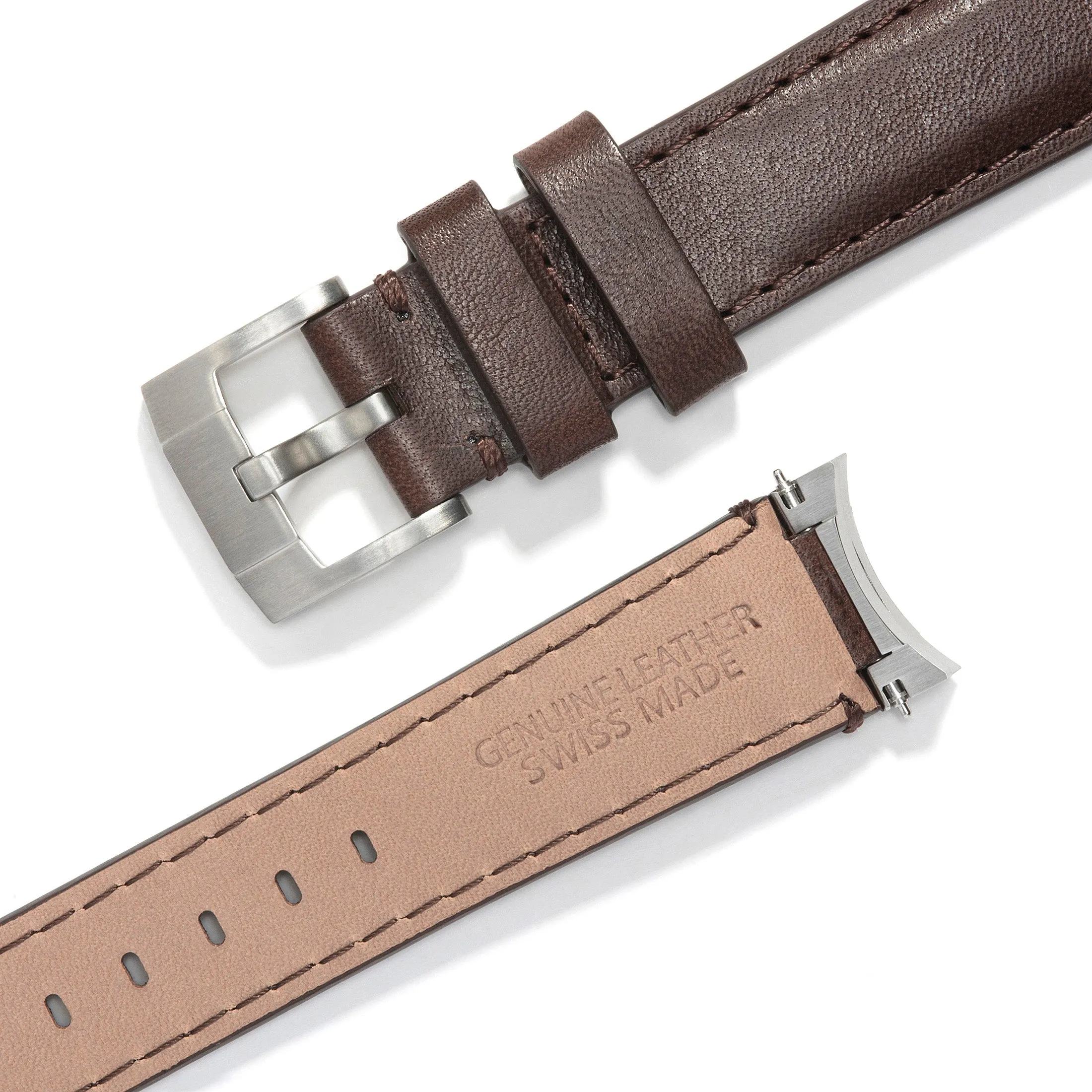 Steel End Link Leather Strap for Rolex Ceramic Daytona with Tang Buckle