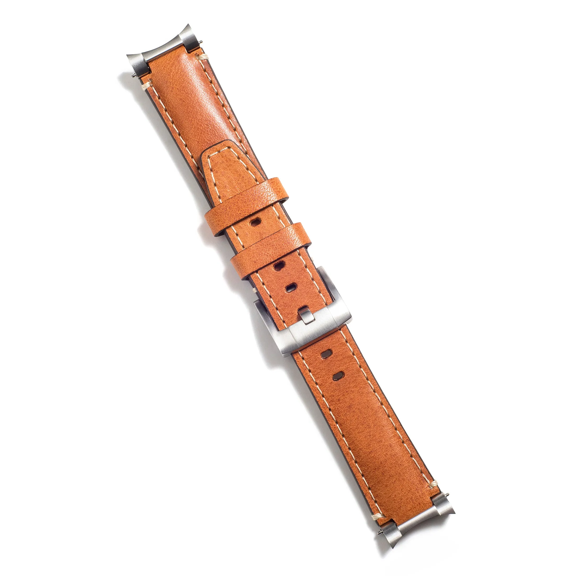 Steel End Link Leather Strap for Rolex Ceramic Daytona with Tang Buckle