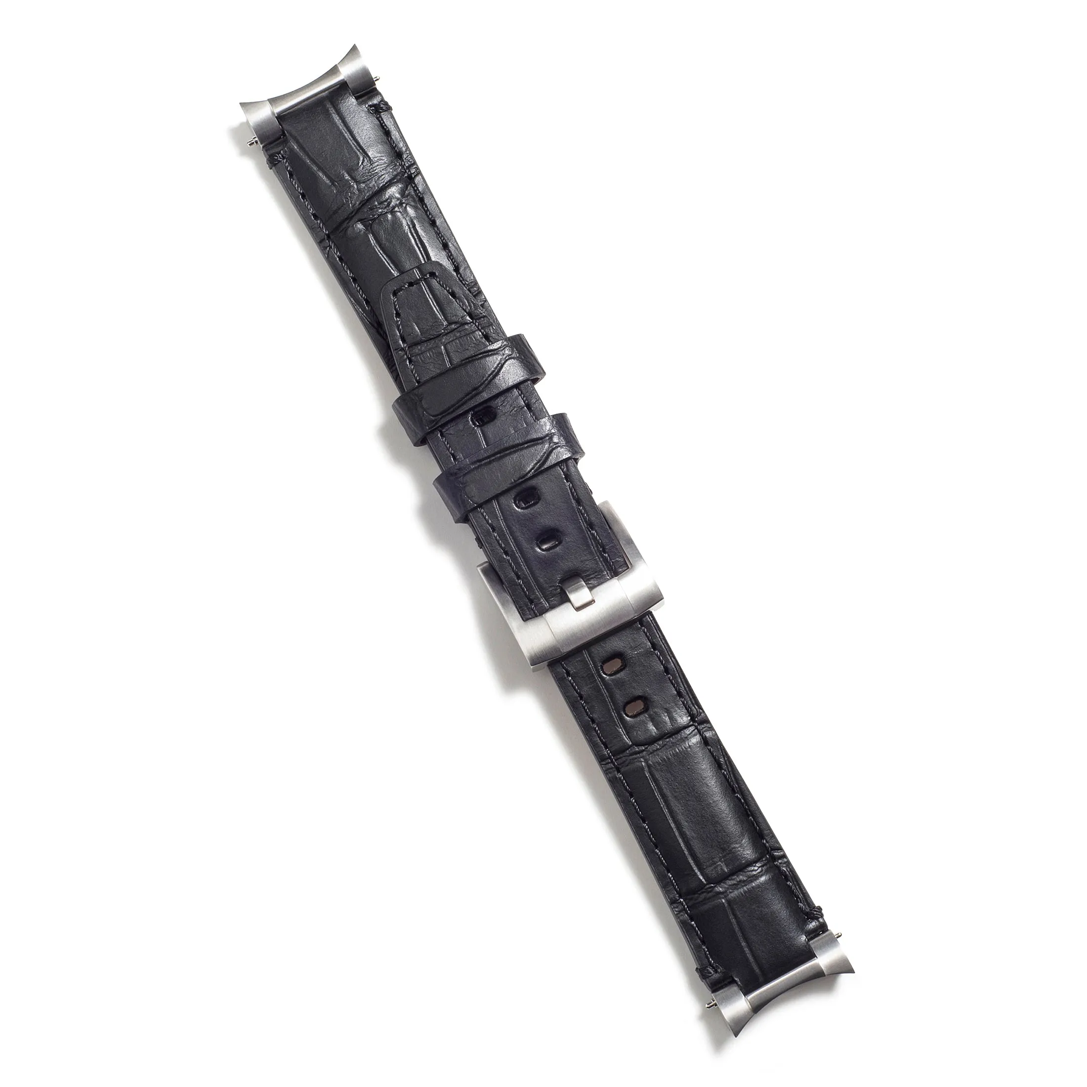 Steel End Link Leather Strap for Rolex Ceramic Daytona with Tang Buckle