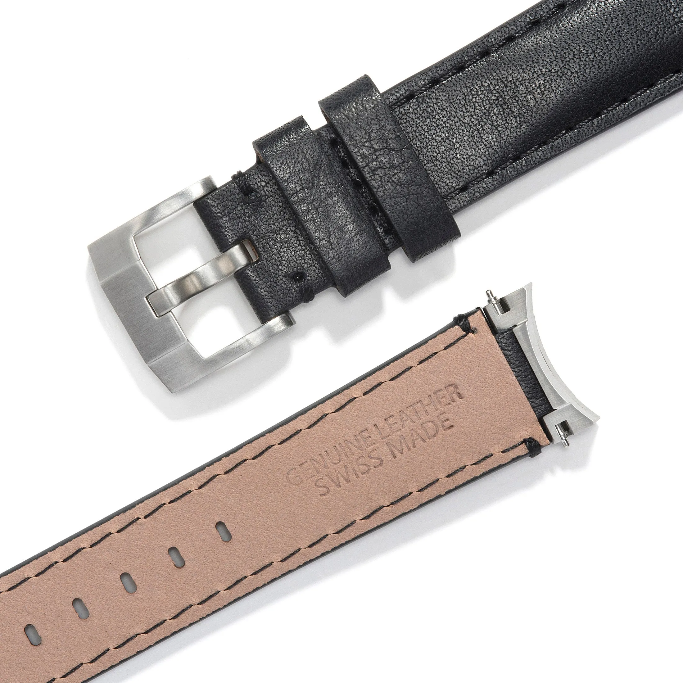 Steel End Link Leather Strap for Rolex Ceramic Daytona with Tang Buckle