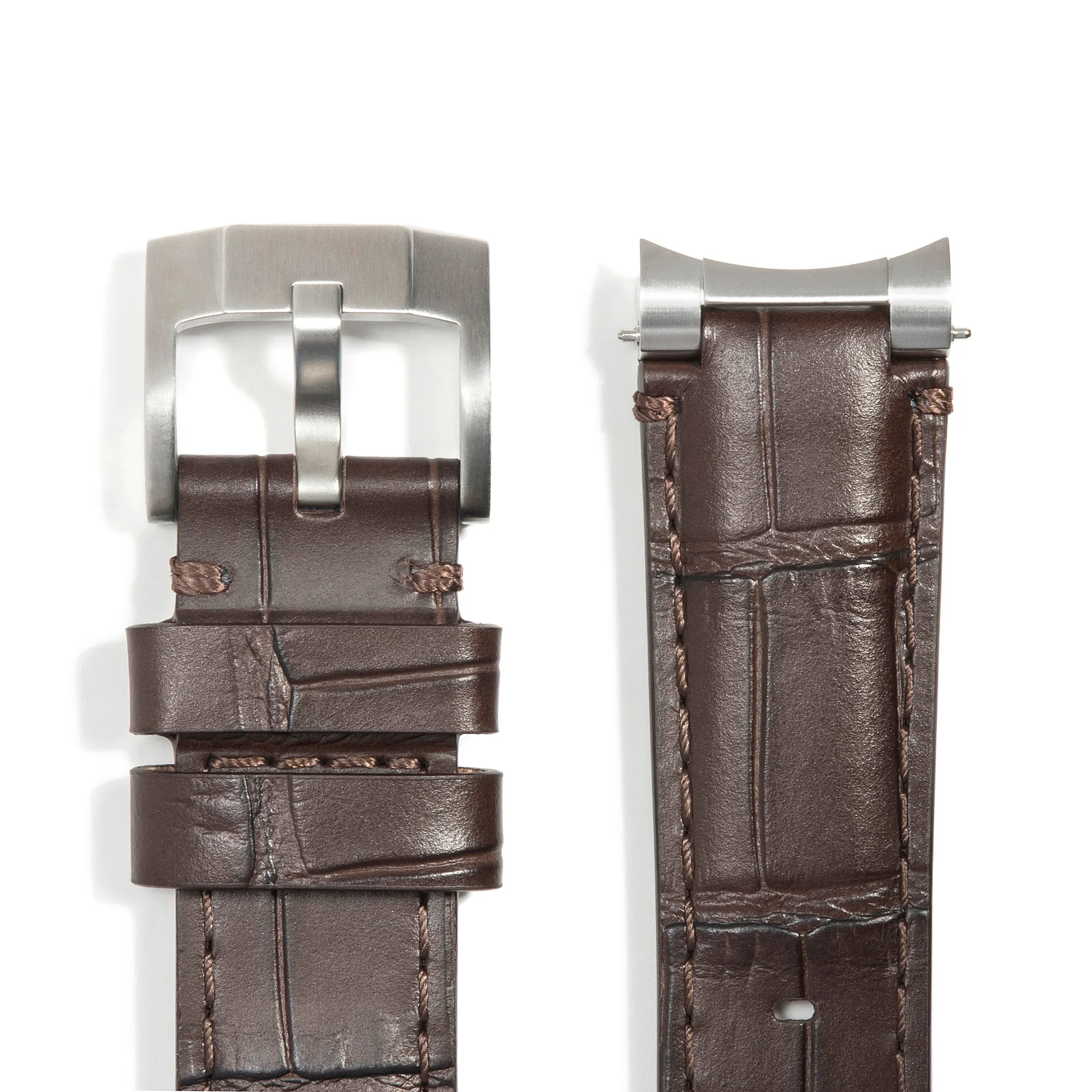Steel End Link Leather Strap for Rolex Ceramic Daytona with Tang Buckle