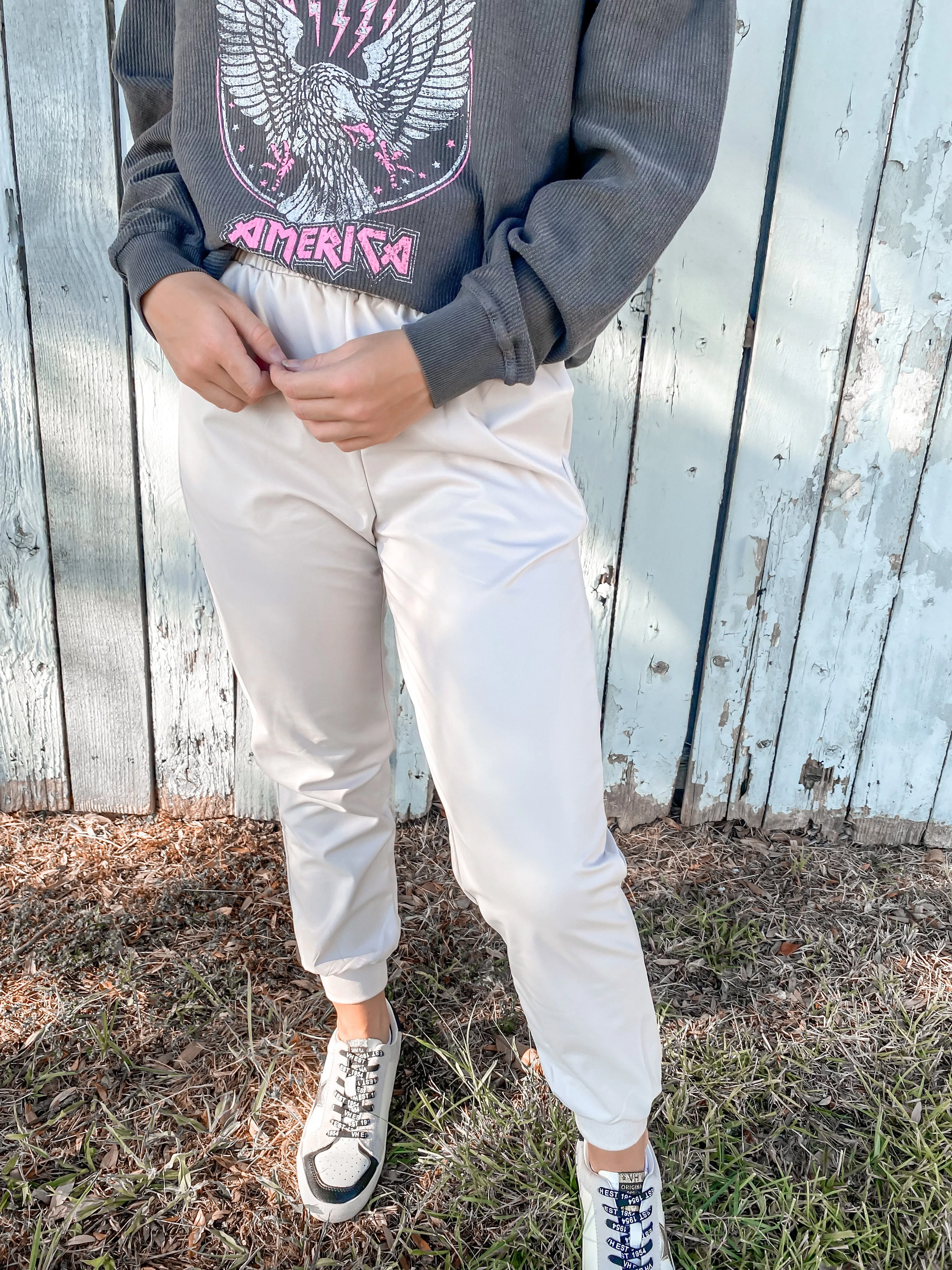 Style Scene Faux Leather Jogger