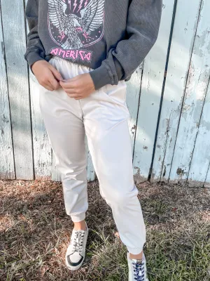 Style Scene Faux Leather Jogger
