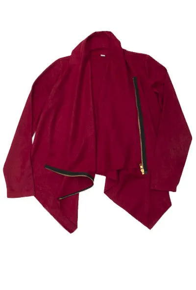 SUEDED CARDIGAN