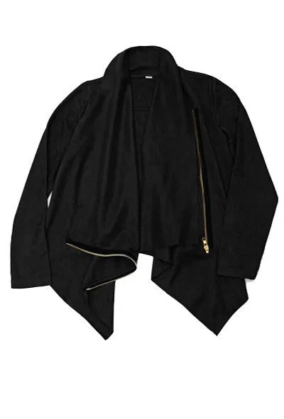 SUEDED CARDIGAN