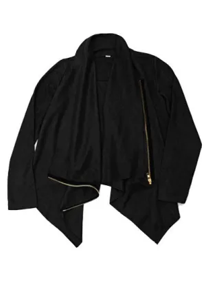 SUEDED CARDIGAN