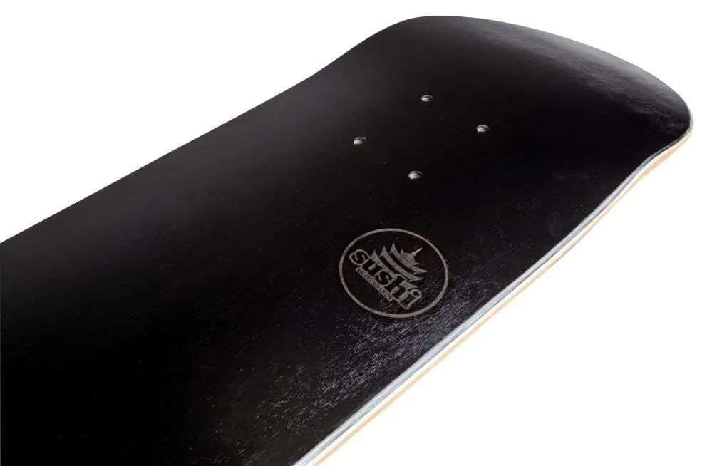 Sushi s Pagoda Stamp Black Custom Complete Skateboard - 8.0"