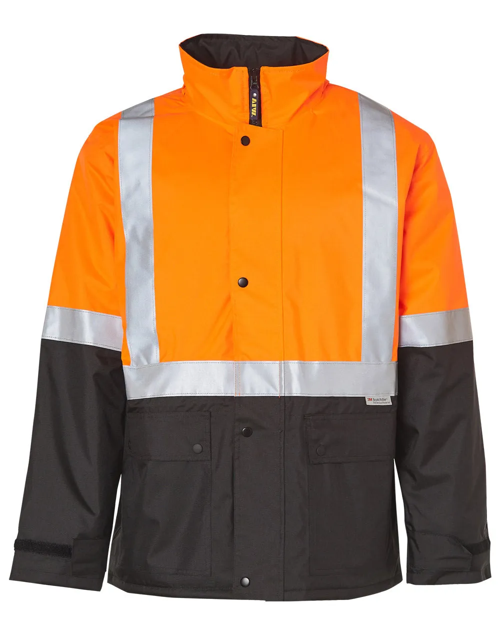 SW28A HI-VIS TWO TONE RAIN PROOF JACKET WITH QUILT LINING
