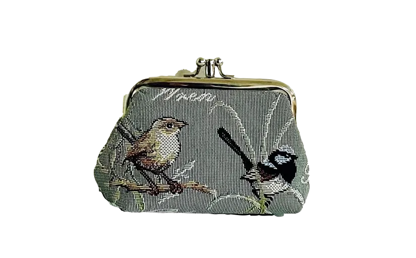 Tapestry Coin Purse ~ Blue Wren