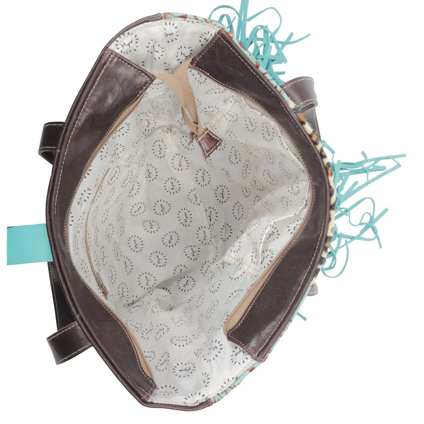 Teal Leather Cheetah Purse