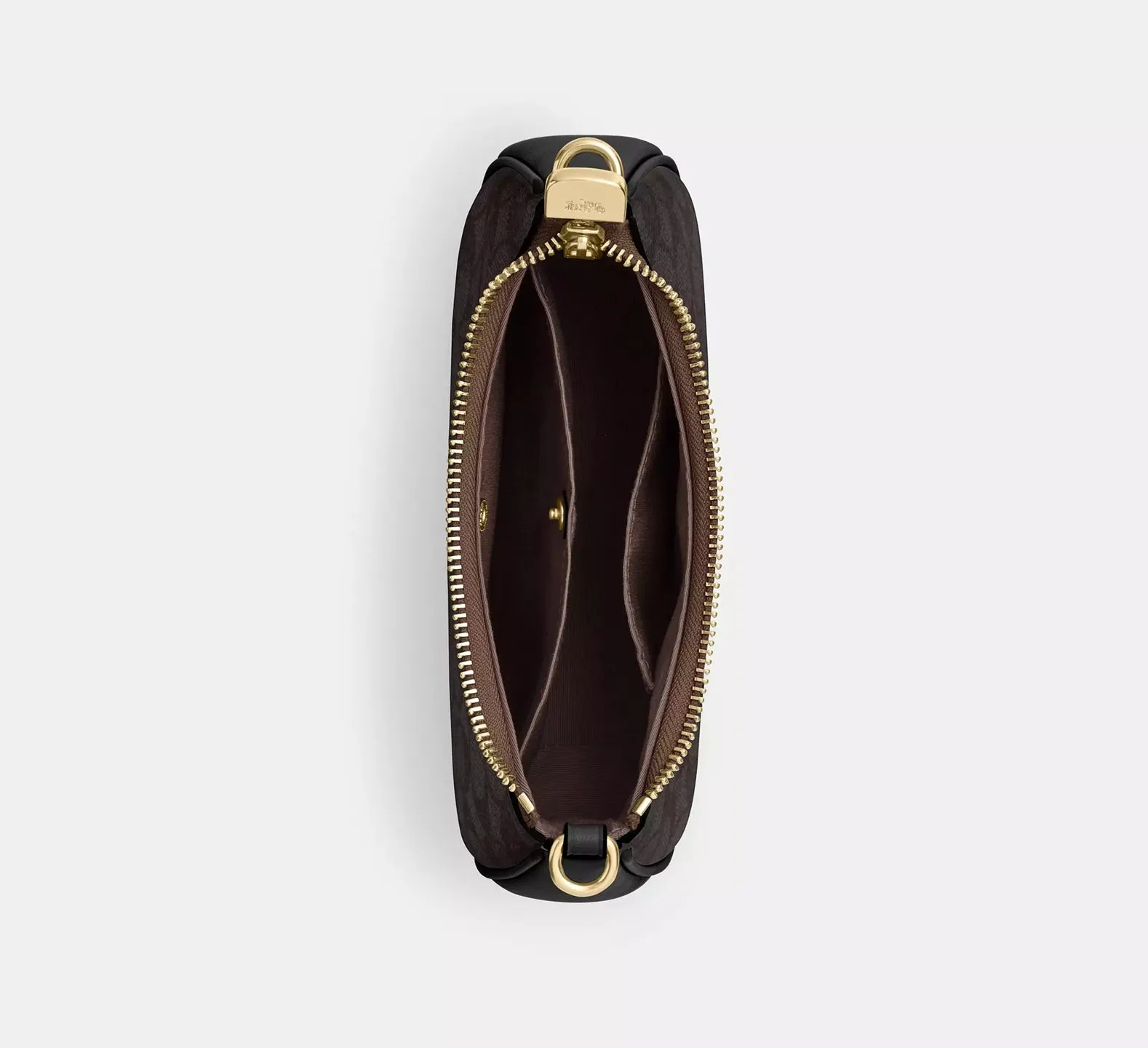 Teri Mini Crossbody Bag In Signature Canvas Walnut Black Coach
