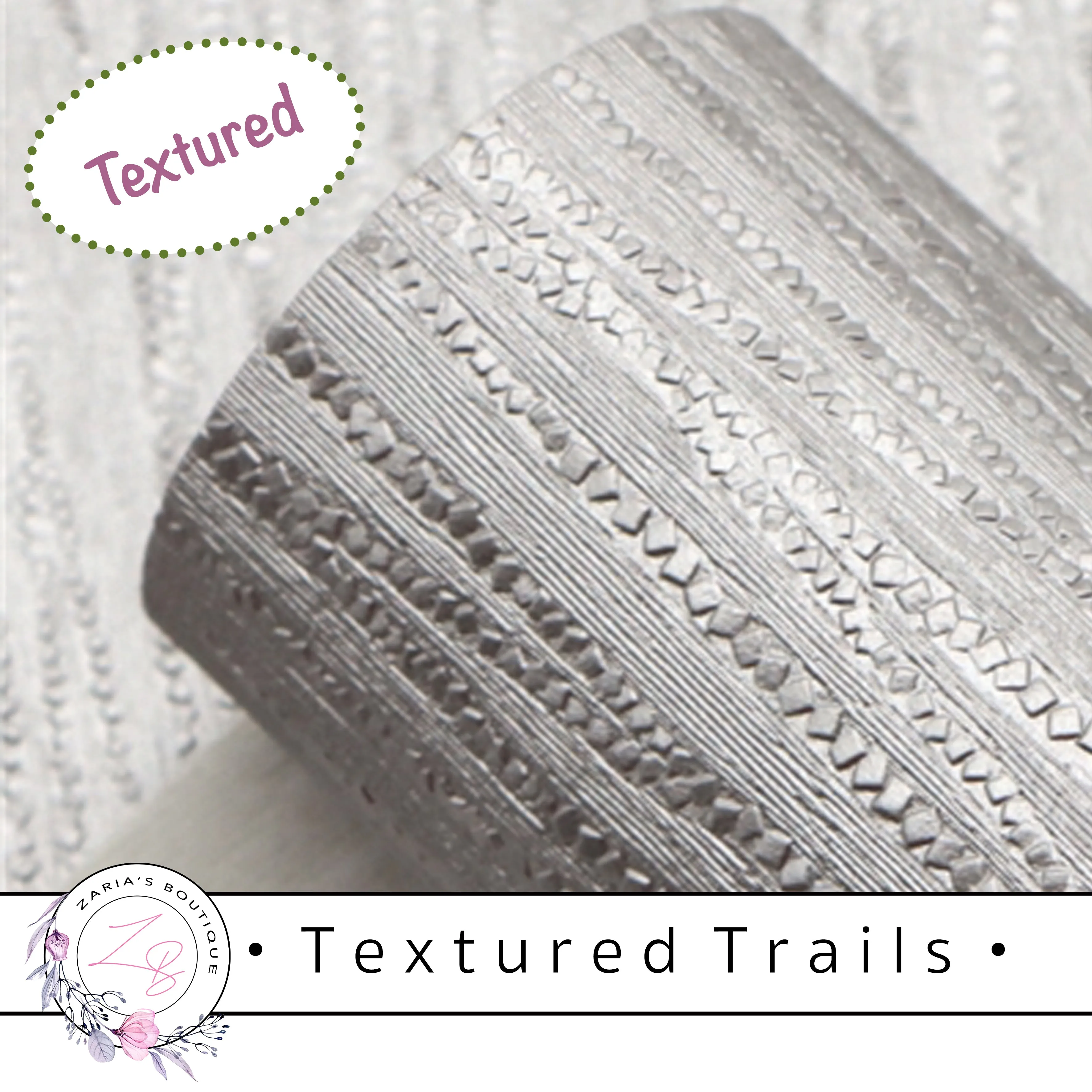 ⋅ Textured Trails ⋅ Vegan Faux Leather ⋅ Silvery Grey