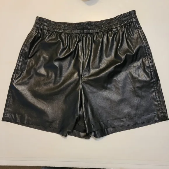 Theory faux leather shorts