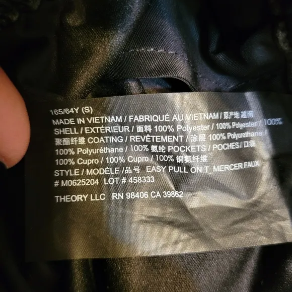 Theory faux leather shorts