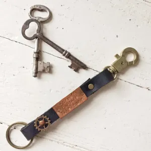there's no place like home // leather and mixed metal key ring / key fob