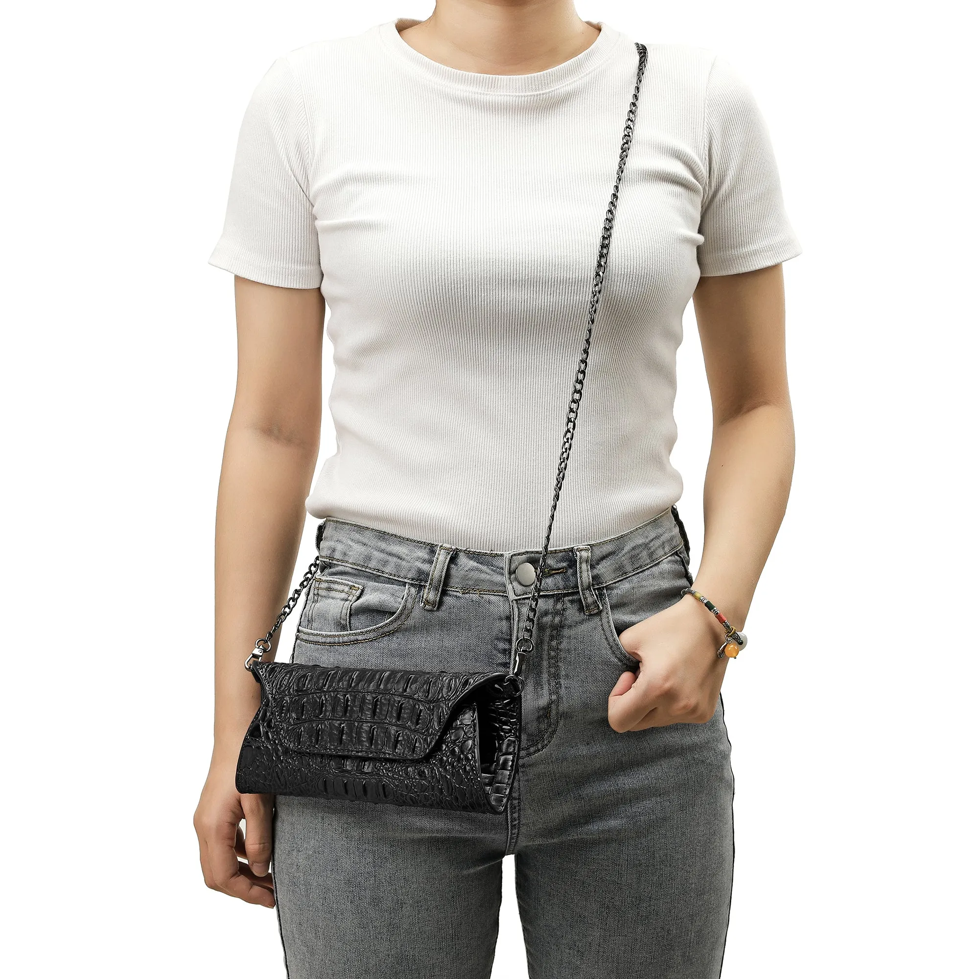 Tiffany & Fred Alligator Embossed Leather Wallet/ Clutch