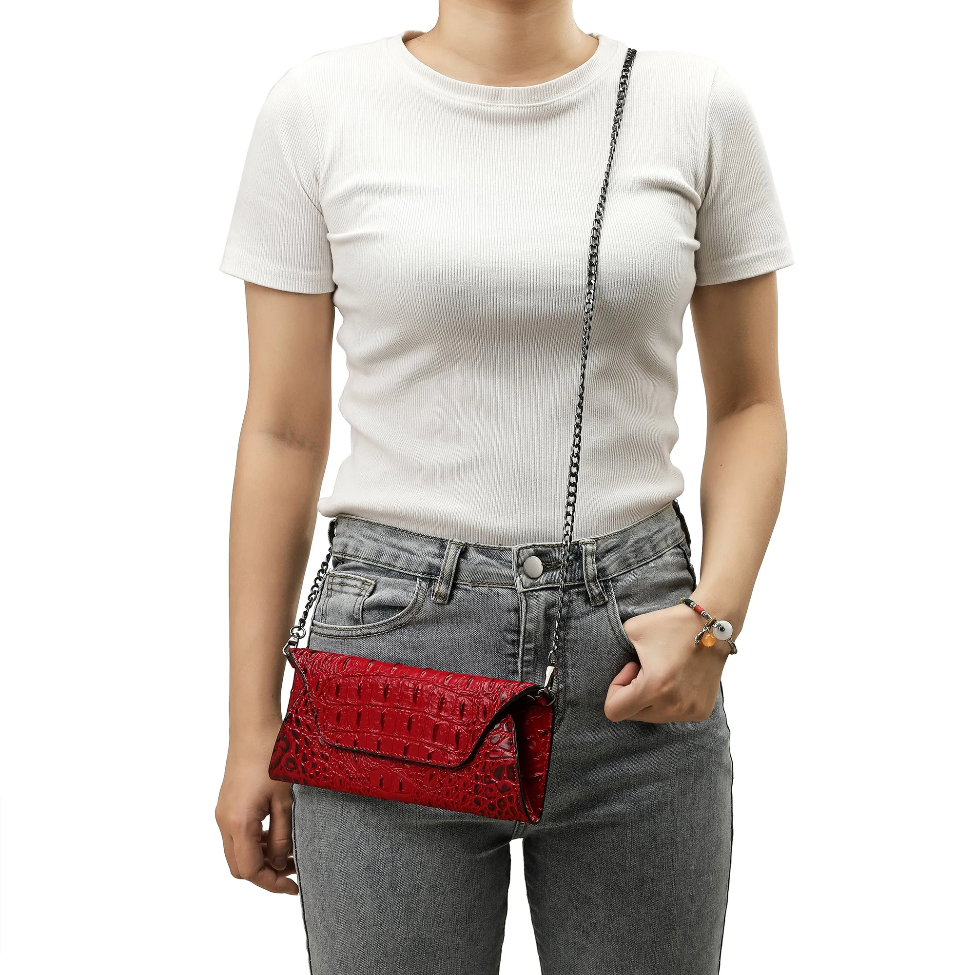 Tiffany & Fred Alligator Embossed Leather Wallet/ Clutch
