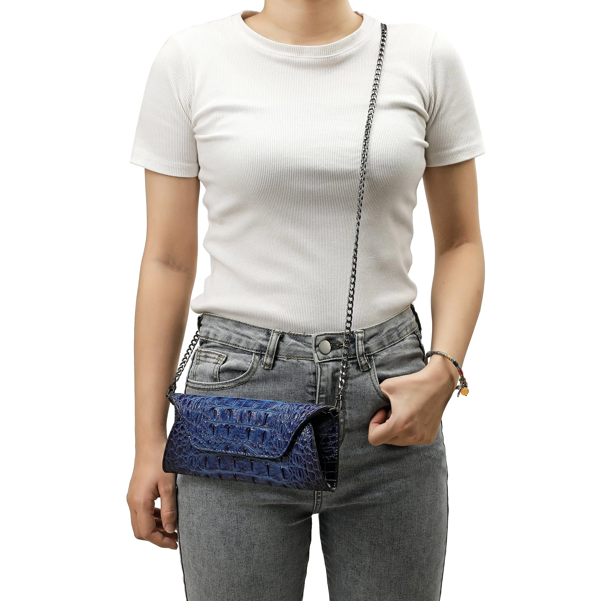 Tiffany & Fred Alligator Embossed Leather Wallet/ Clutch