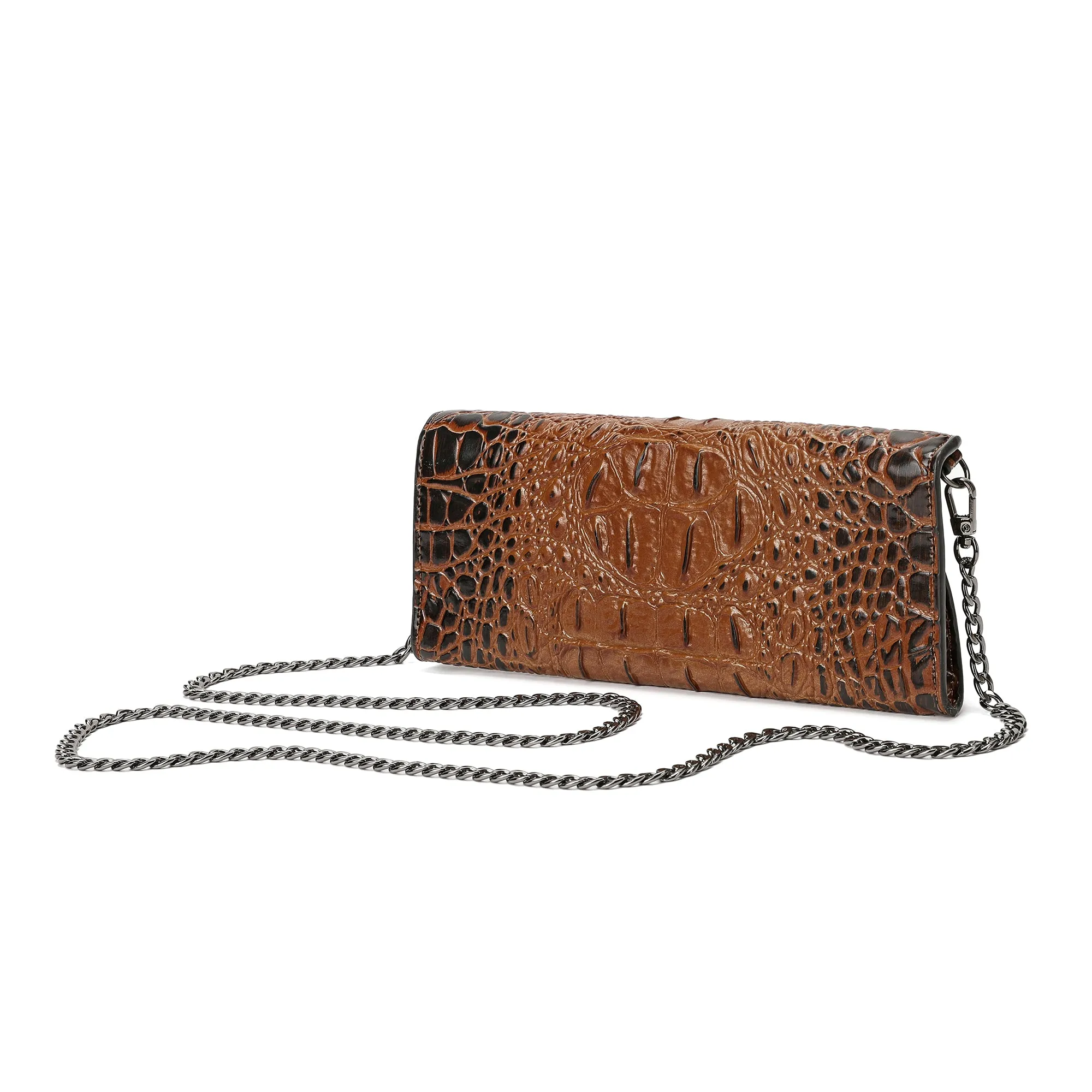 Tiffany & Fred Alligator Embossed Leather Wallet/ Clutch