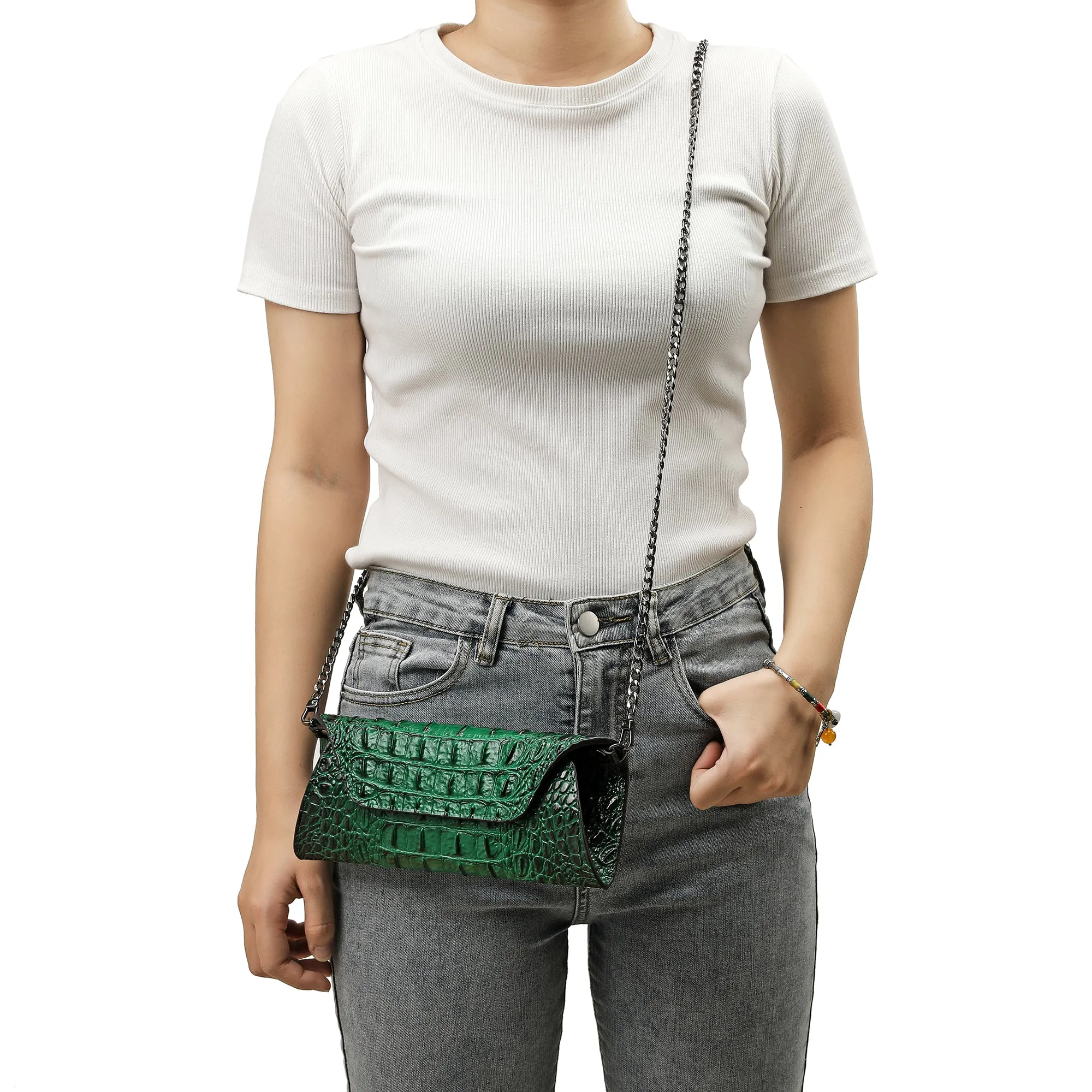 Tiffany & Fred Alligator Embossed Leather Wallet/ Clutch