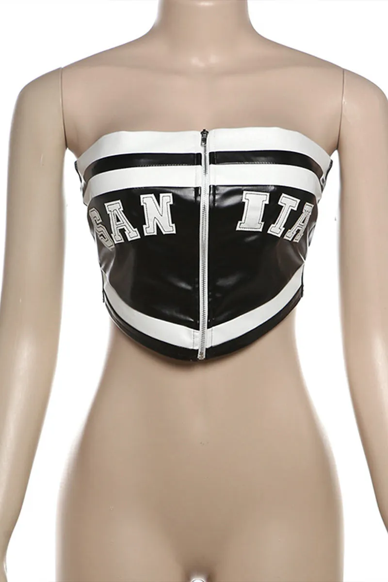 TM0208 Vegan Leather Tube Top