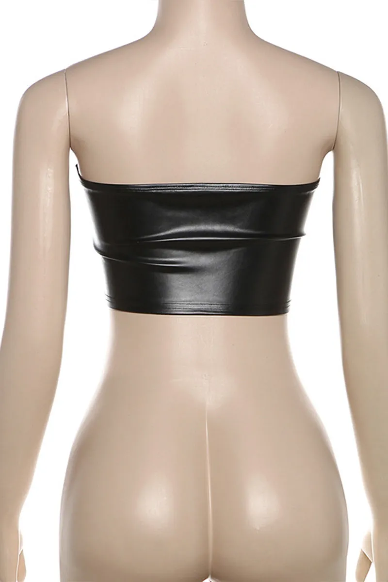 TM0208 Vegan Leather Tube Top