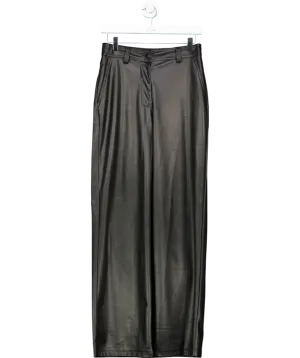 Topshop Black Faux Leather Straight Trouser UK 10