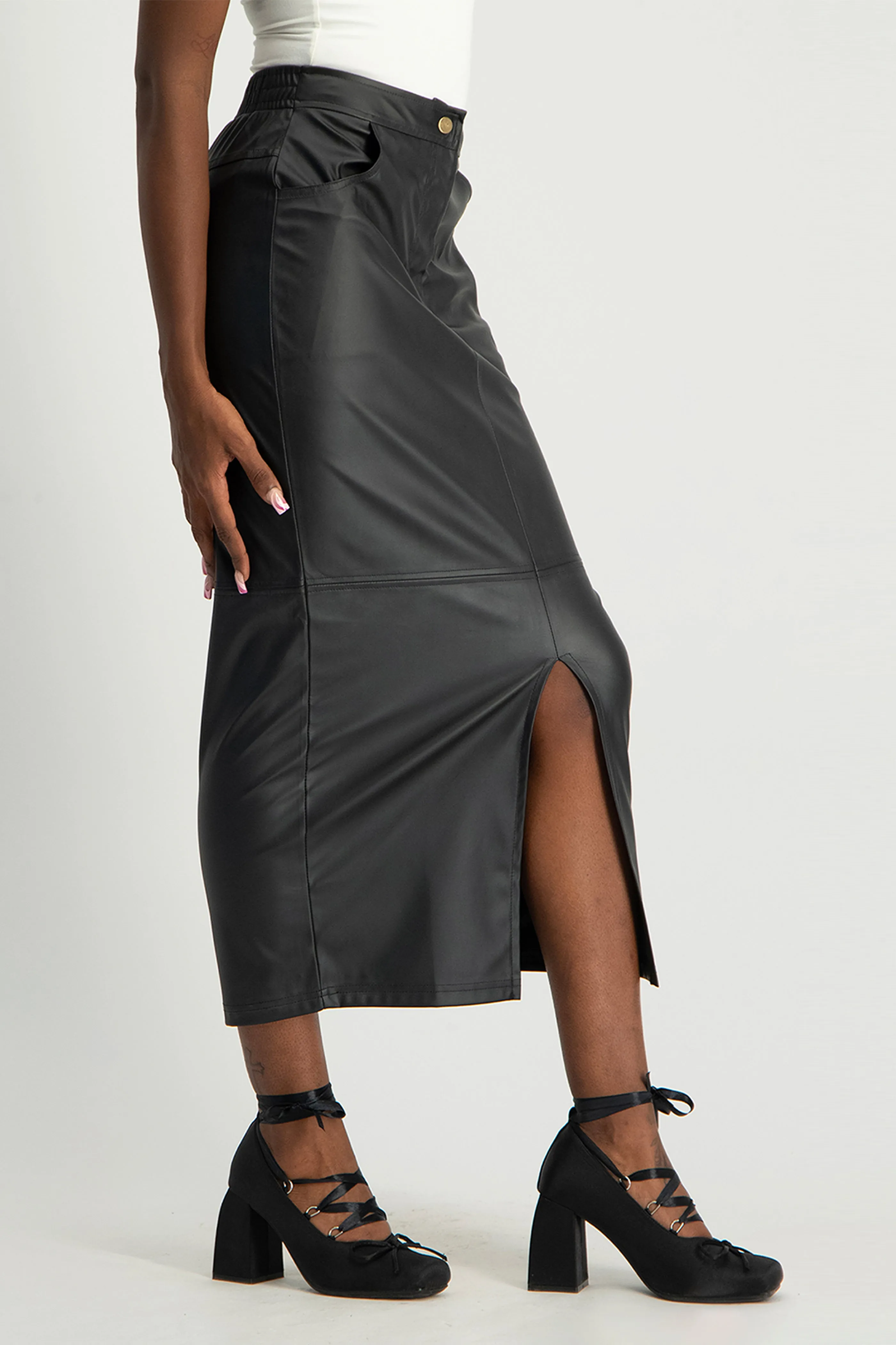 Tori Faux Leather Skirt