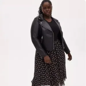 Torrid 1X Faux Leather Moto Jacket Black