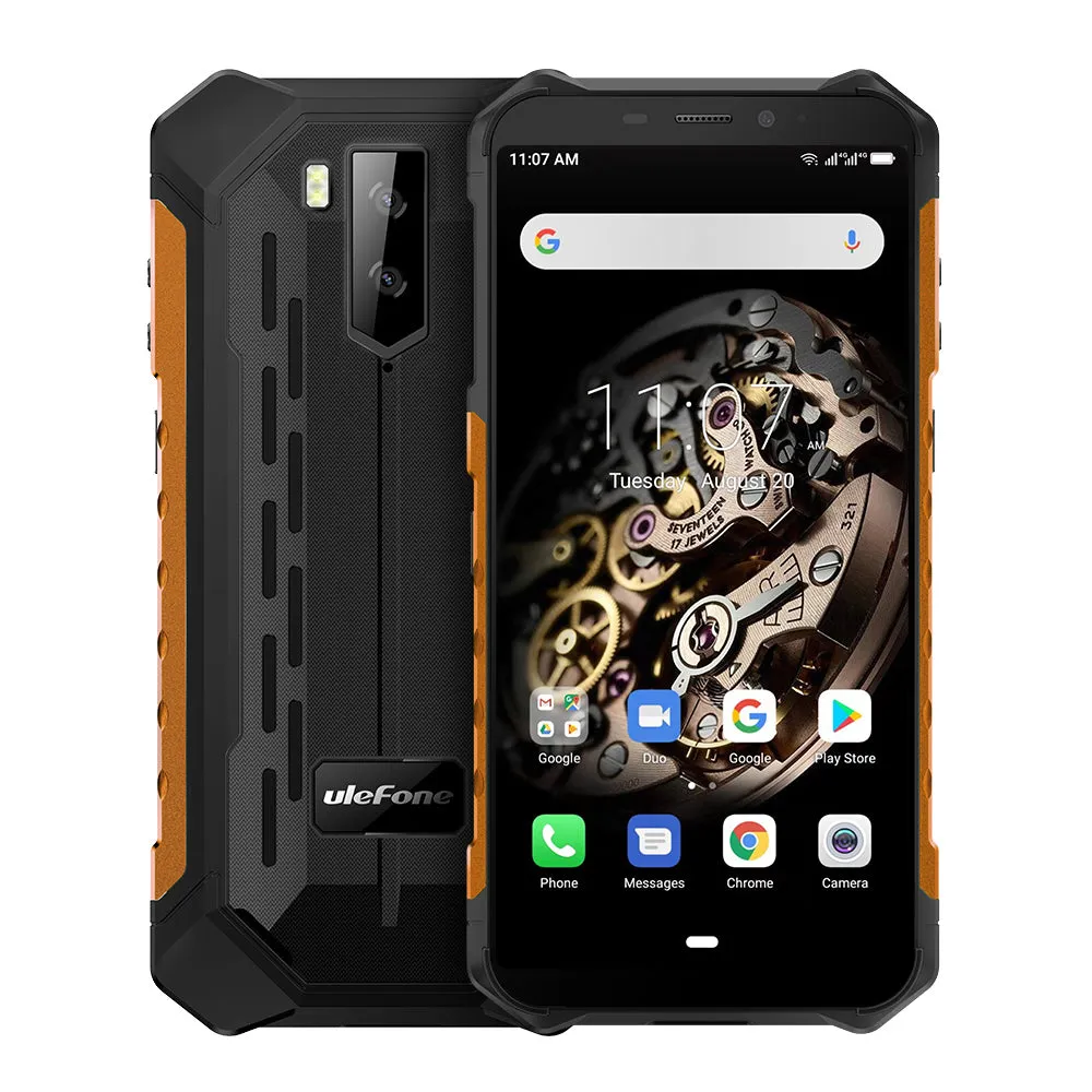 Ulefone Armor X5 MT6763 Octa core ip68 Rugged Waterproof Smartphone Android 9.0 Cell Phone 3GB 32GB NFC 4G LTE Mobile Phone red_Non-European