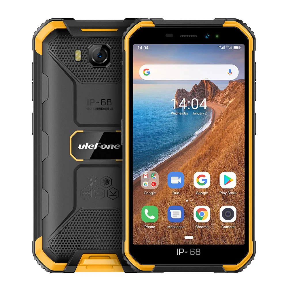 Ulefone Armor X6 Phone 5.0inch HD Screen 2G RAM 16GB ROM Memory 5MP 8MP Camera 4000mAh Battery Android 9.0 OS yellow