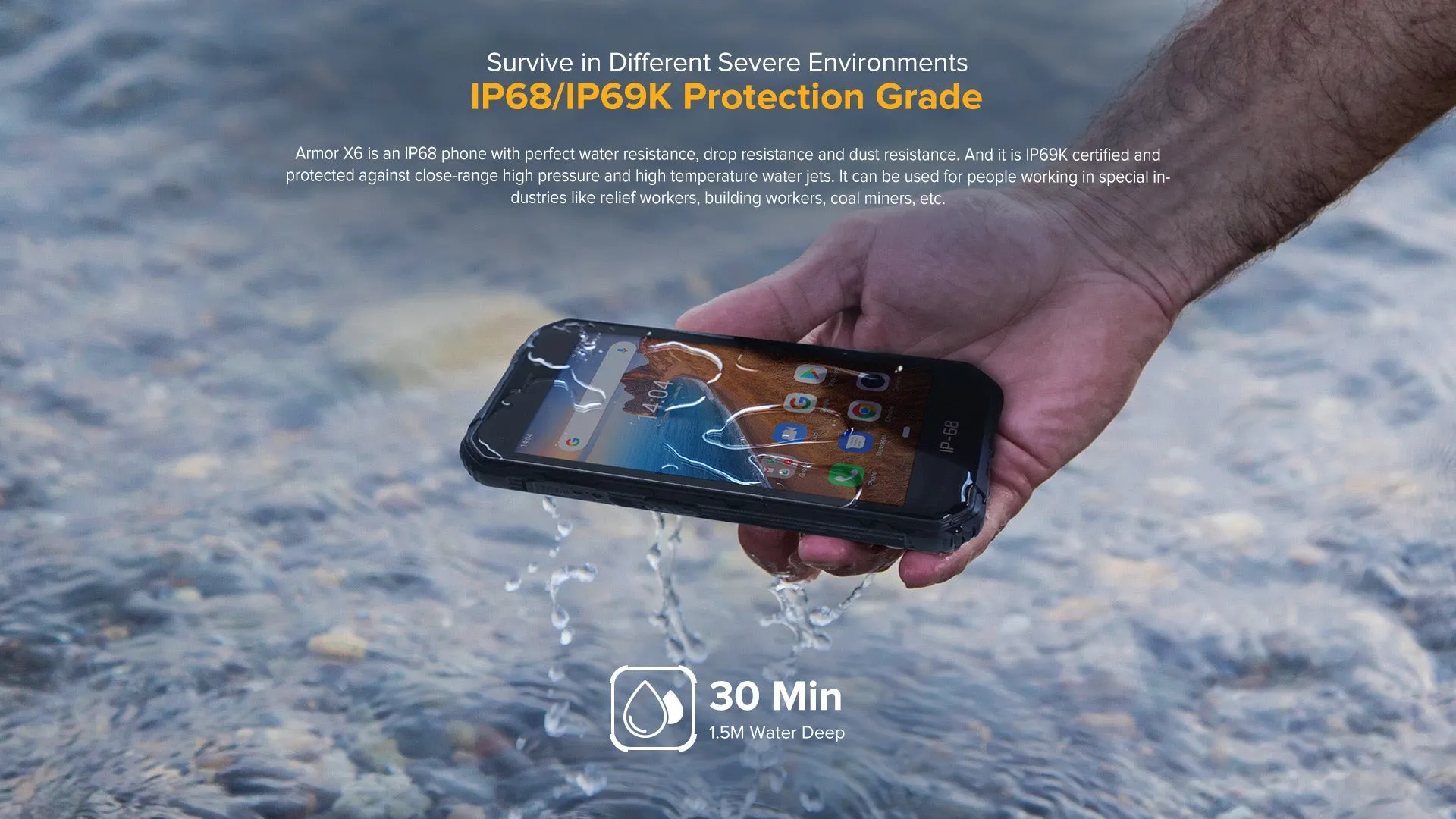 Ulefone Armor X6 Phone 5.0inch HD Screen 2G RAM 16GB ROM Memory 5MP 8MP Camera 4000mAh Battery Android 9.0 OS yellow