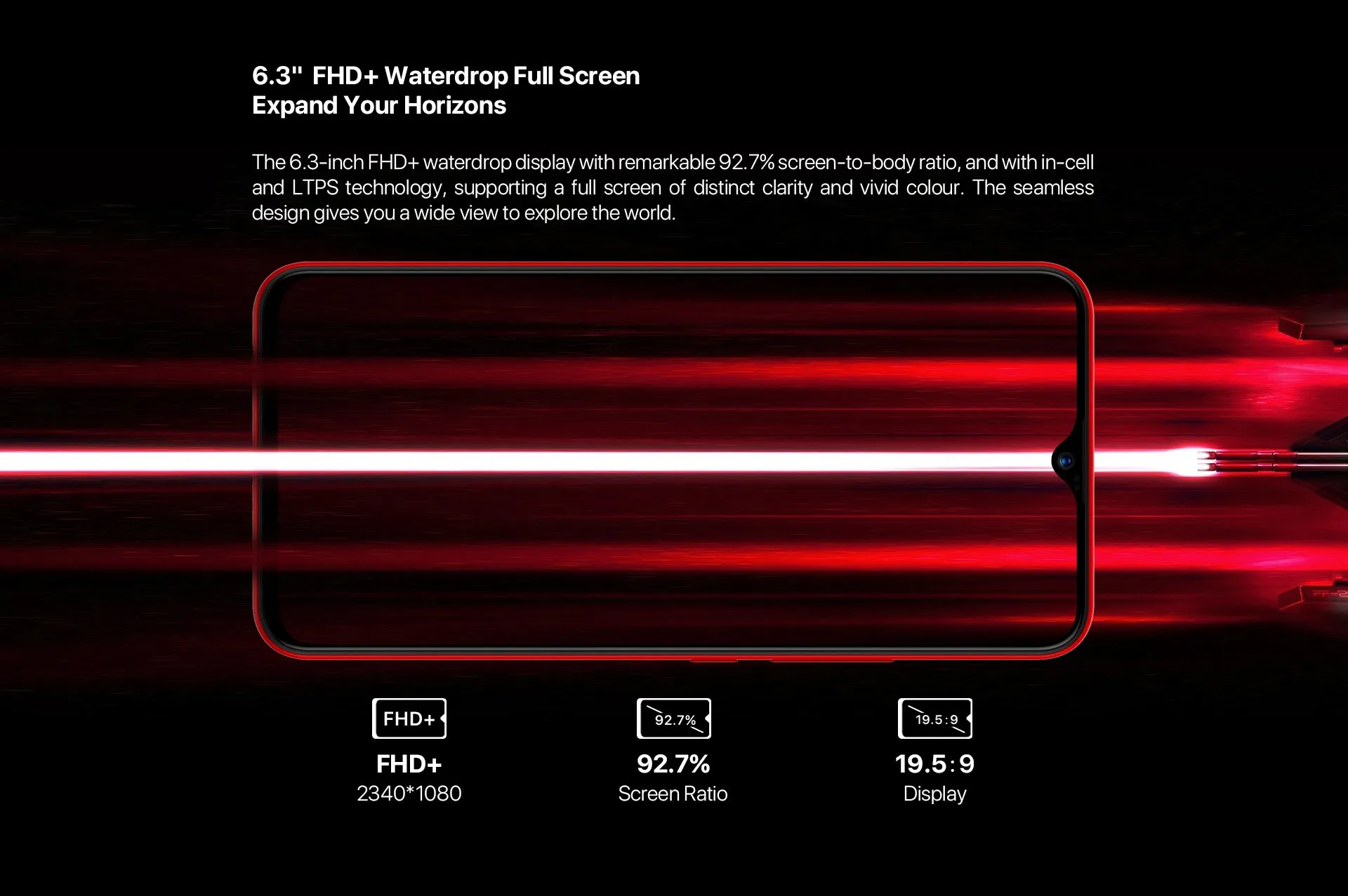 UMIDIGI F1 Play 4G Smartphone Mali G72 MP3 6GB RAM 64GB ROM 3 Cameras Fingerprint Sensor 5150mAh Battery Black Non-EU Version