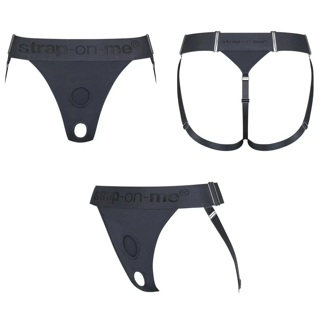 Unique Strap On Me Double Penetration Harnesses - Grey