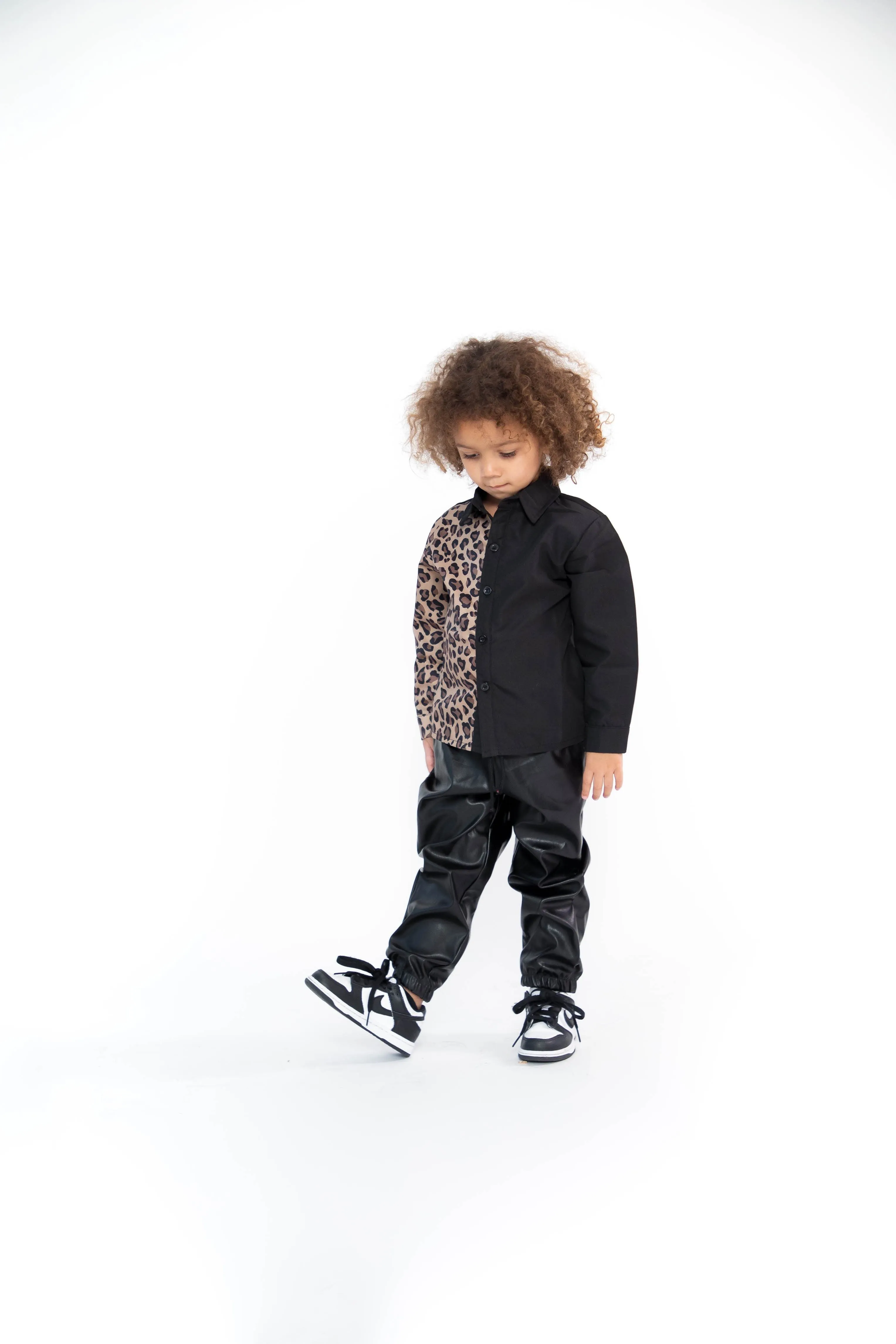 Unisex Faux Leather Joggers