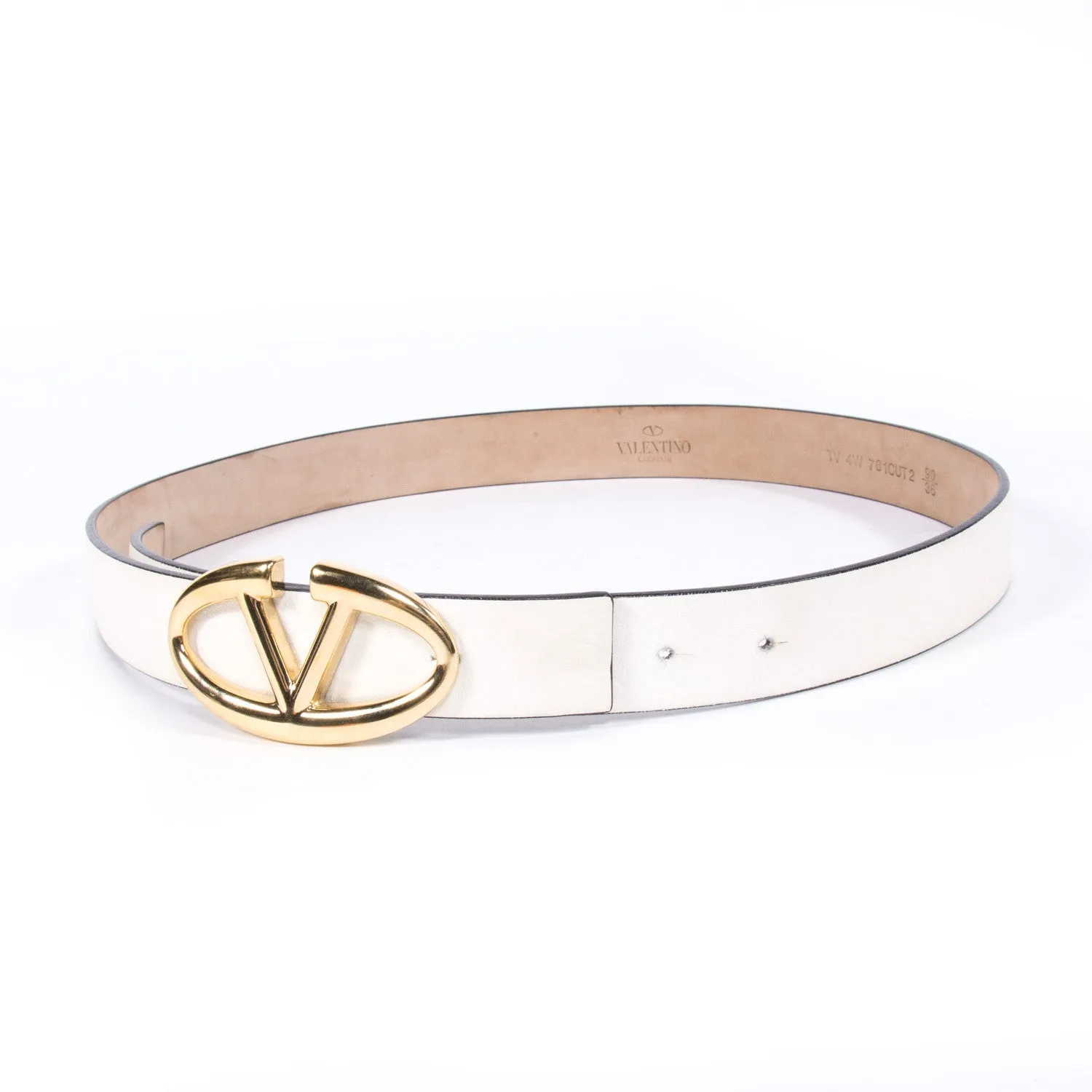 Valentino Leather Logo Belt