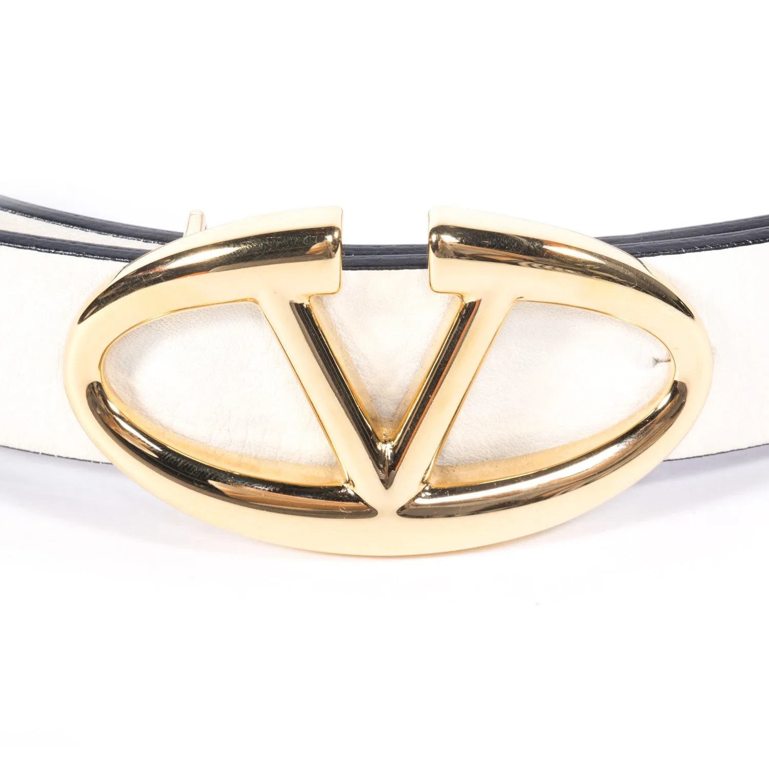 Valentino Leather Logo Belt
