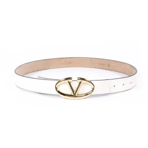 Valentino Leather Logo Belt