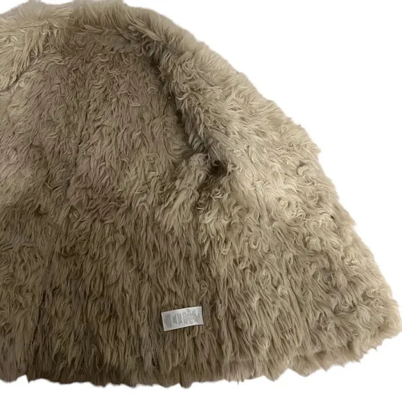 Vintage Inspired Crackle Suede Leather Faux Fur Trim Hippy Boho Vest Women’s PS
