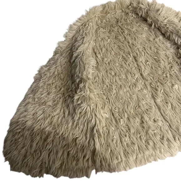 Vintage Inspired Crackle Suede Leather Faux Fur Trim Hippy Boho Vest Women’s PS