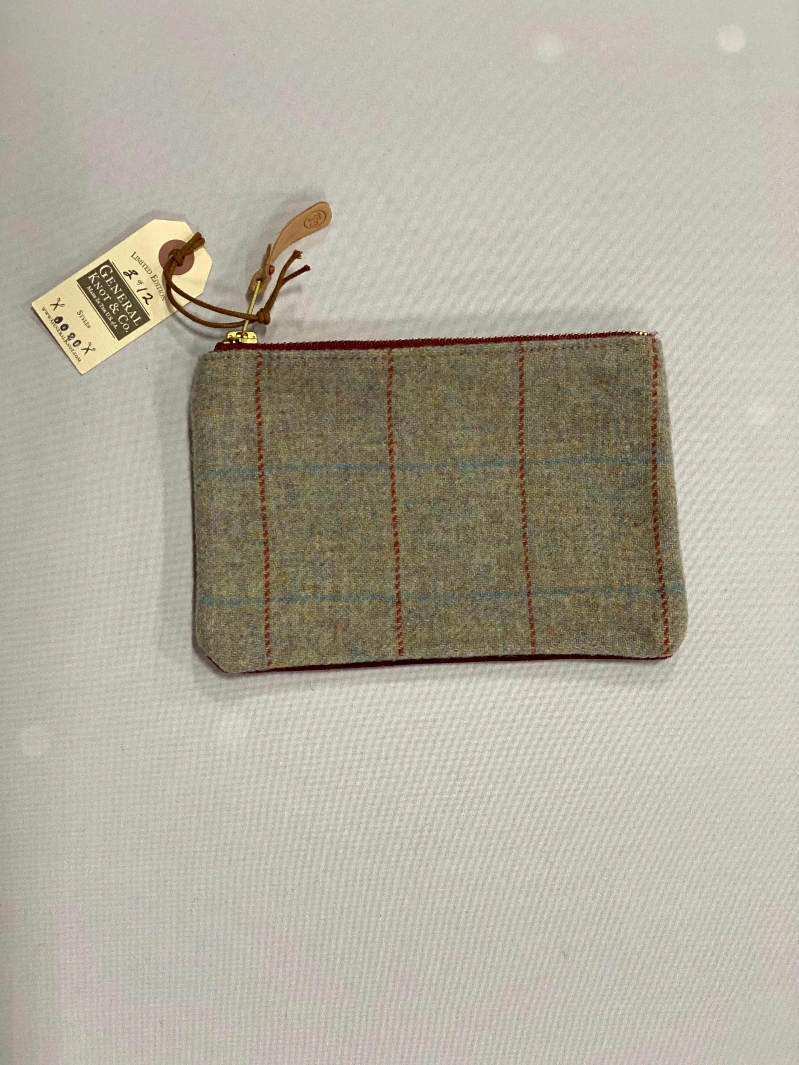 Vintage Wool Plaid Zipper Pouch