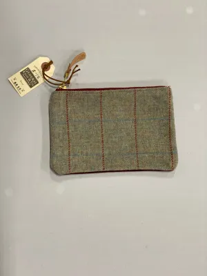 Vintage Wool Plaid Zipper Pouch