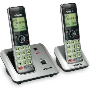 VTech CS6619-2 DECT 6.0 Expandable Cordless Phone with Caller ID/Call Waiting, Silver with 2 Handsets