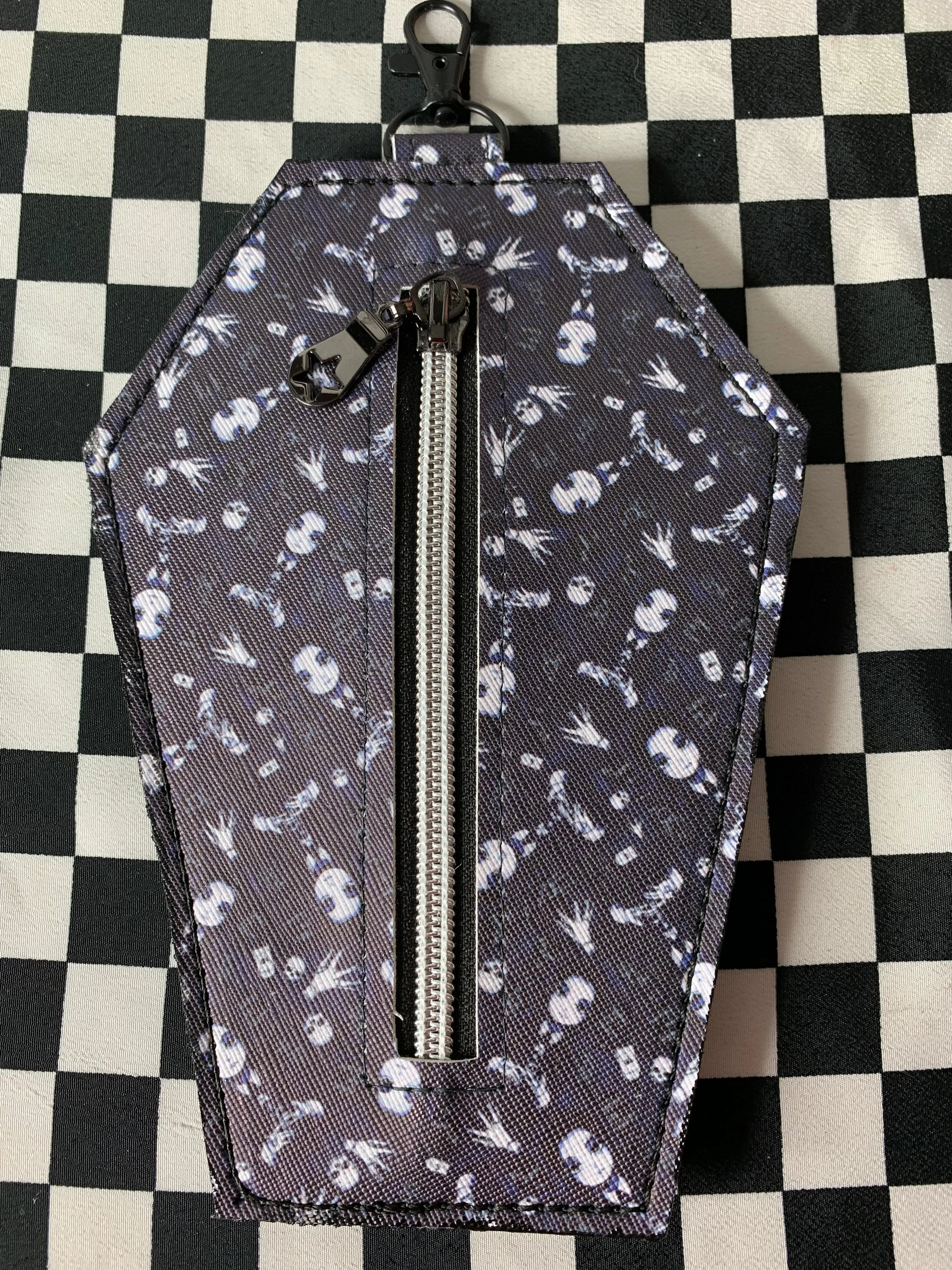 Wednesday black fan art coffin card ID purse