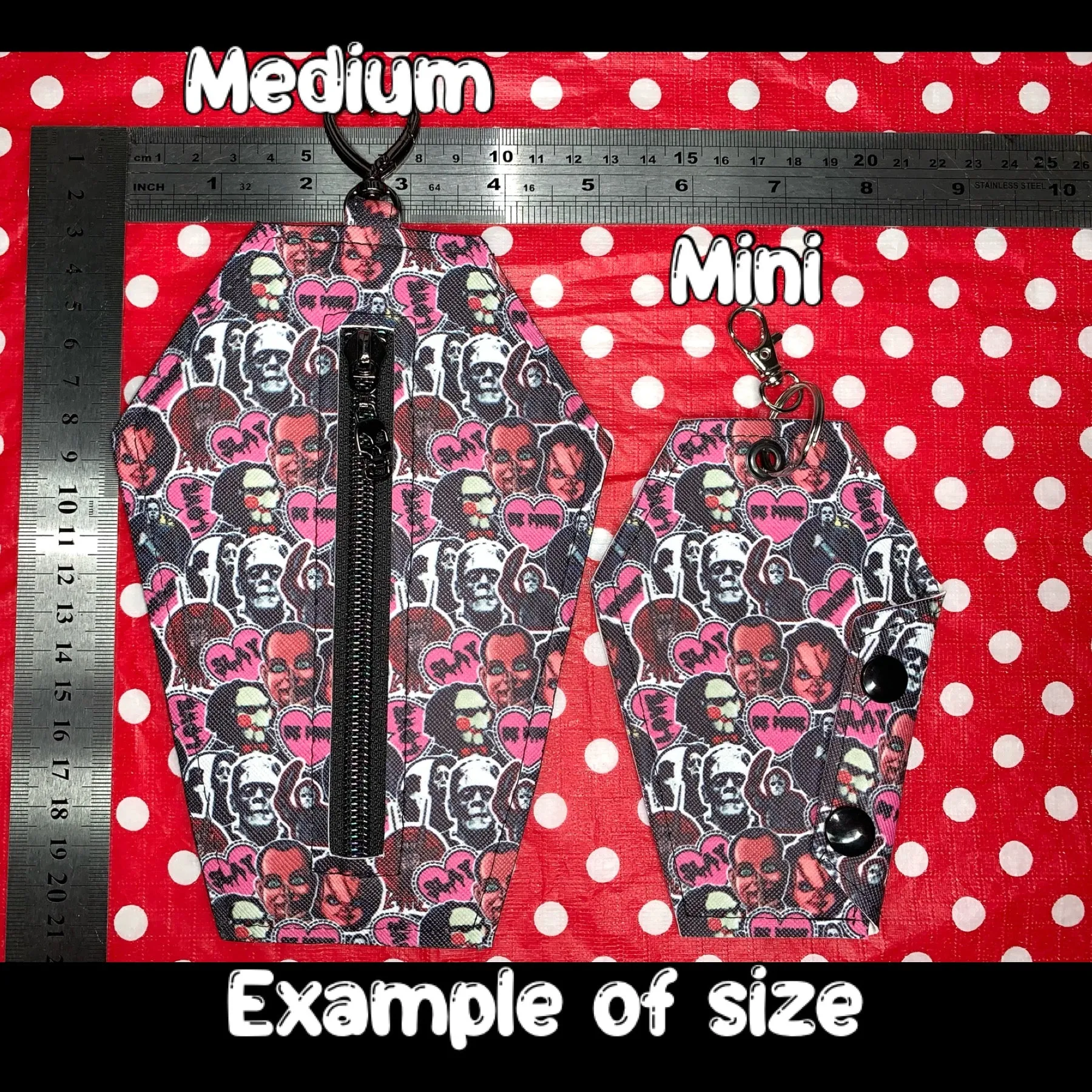 Wednesday black fan art coffin card ID purse