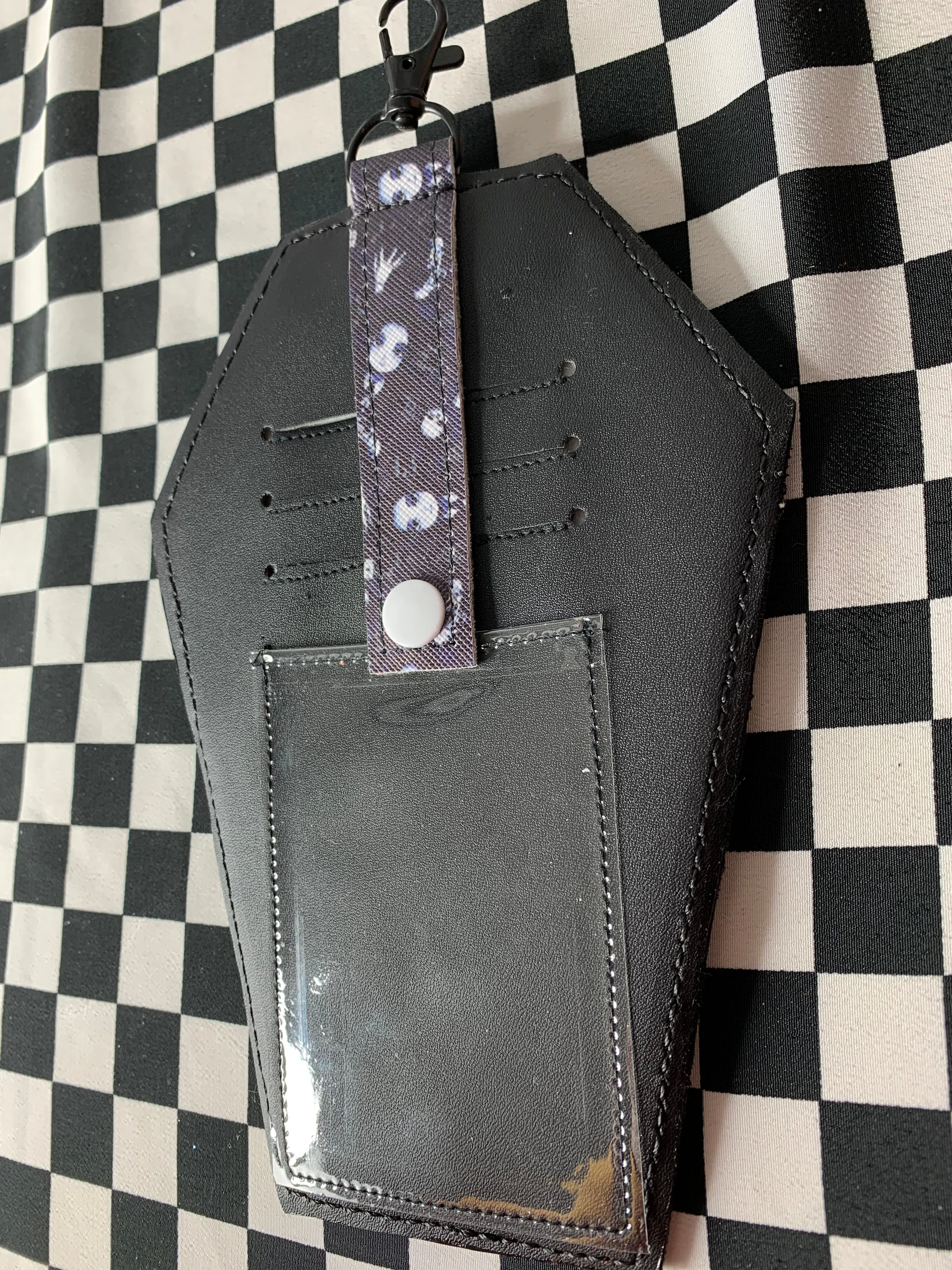 Wednesday black fan art coffin card ID purse