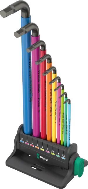 Wera 950/9 Spkl Hex-Plus Multicolour 3, Workshop Rack, 9pc, 05133165001